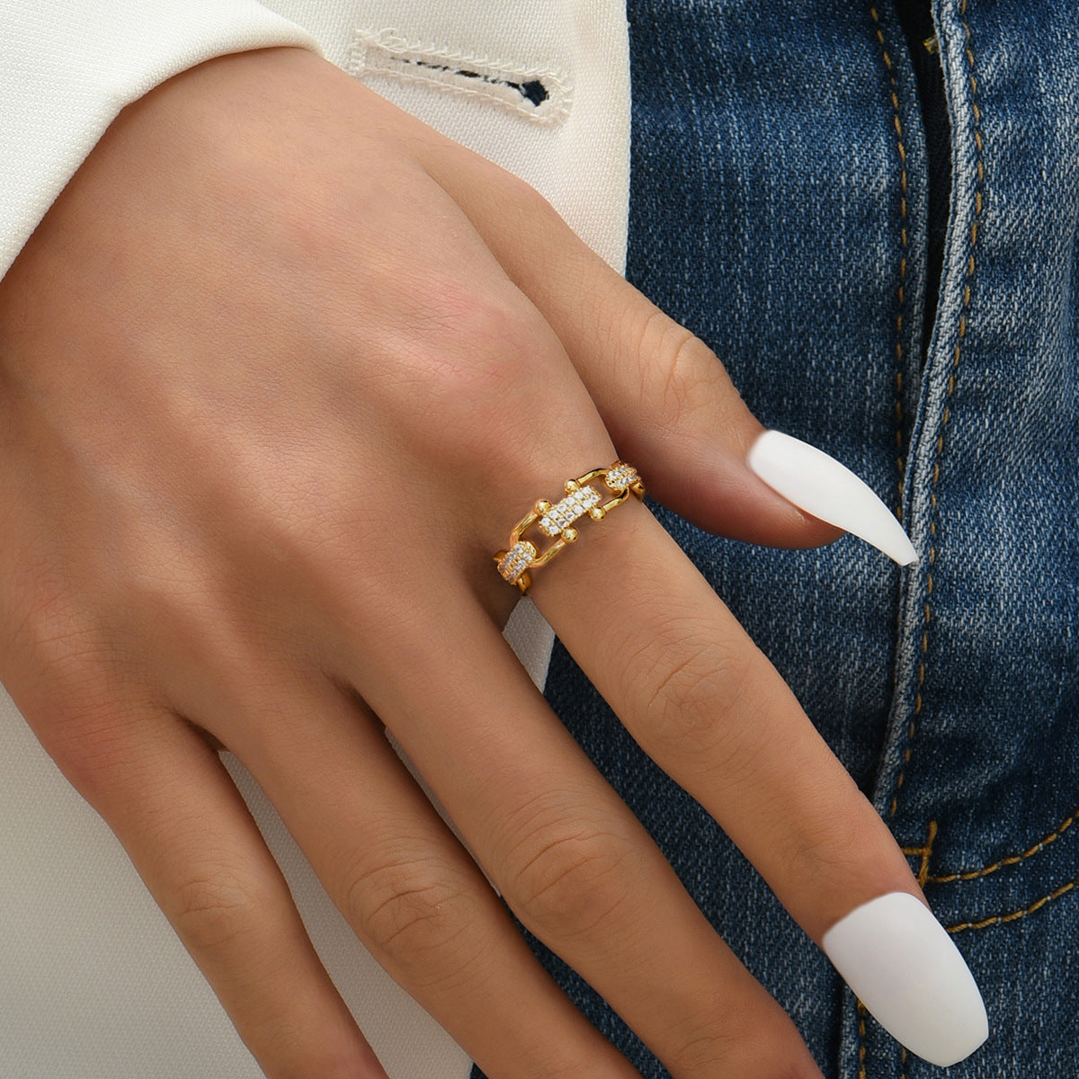 Sophie - Crystal Gold Ring