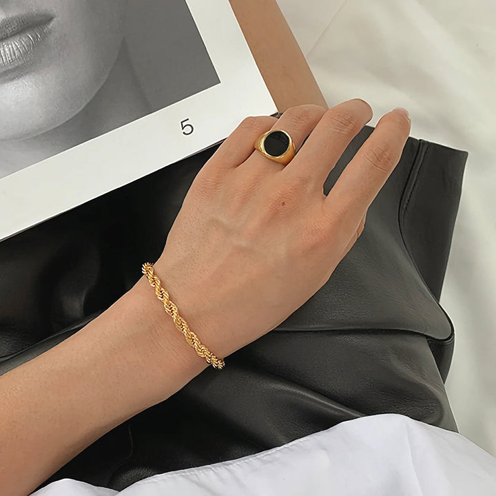 Stacey - Rope Chain Gold Bracelet