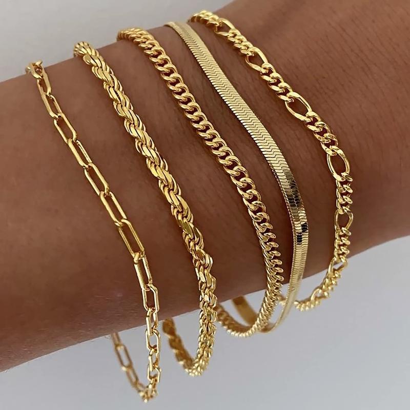 Liora - 5pc Classic Bracelet Set Gold