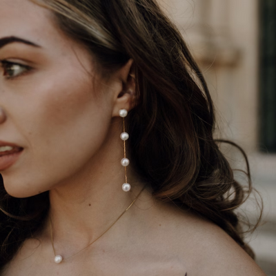 Sapphire Drop Statement Earrings - Long Sapphire Drop Earring