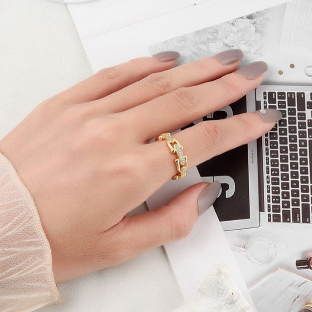 Sophie - Crystal Gold Ring