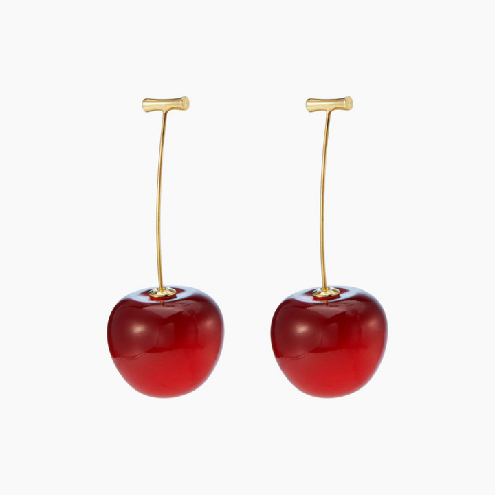 Red Cherry Earrings - Lightweight Cherry Earrings