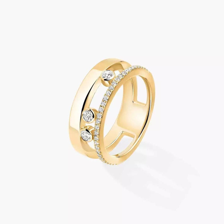Three Stone Double Band Ring