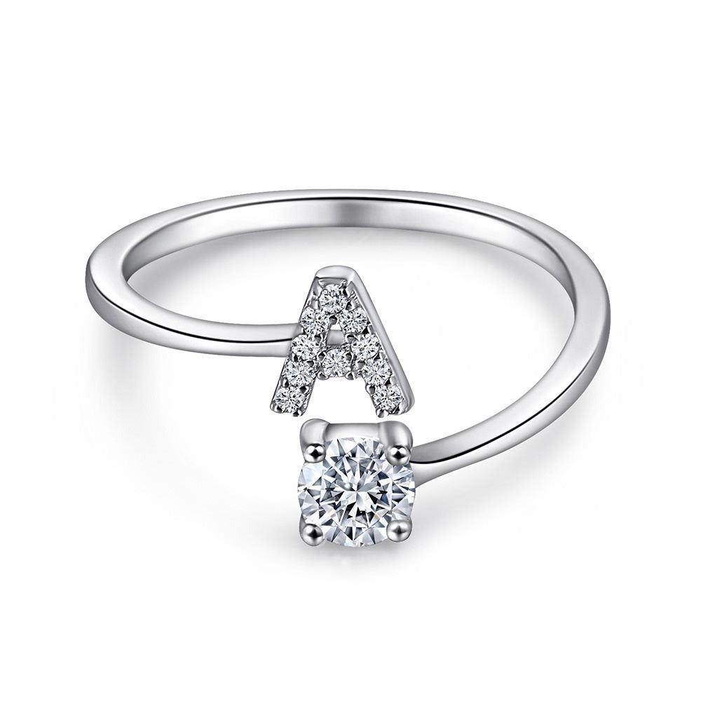 Personalized Initial Sterling Silver Ring