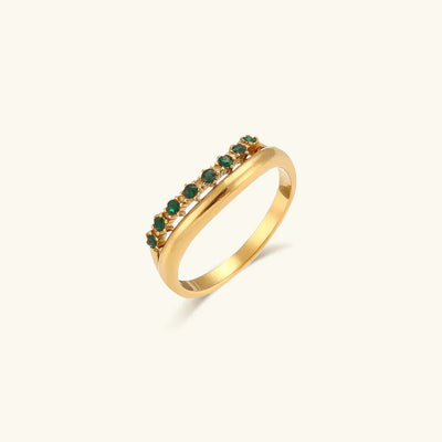 Priscilla - Diamond Simulant Gold Ring
