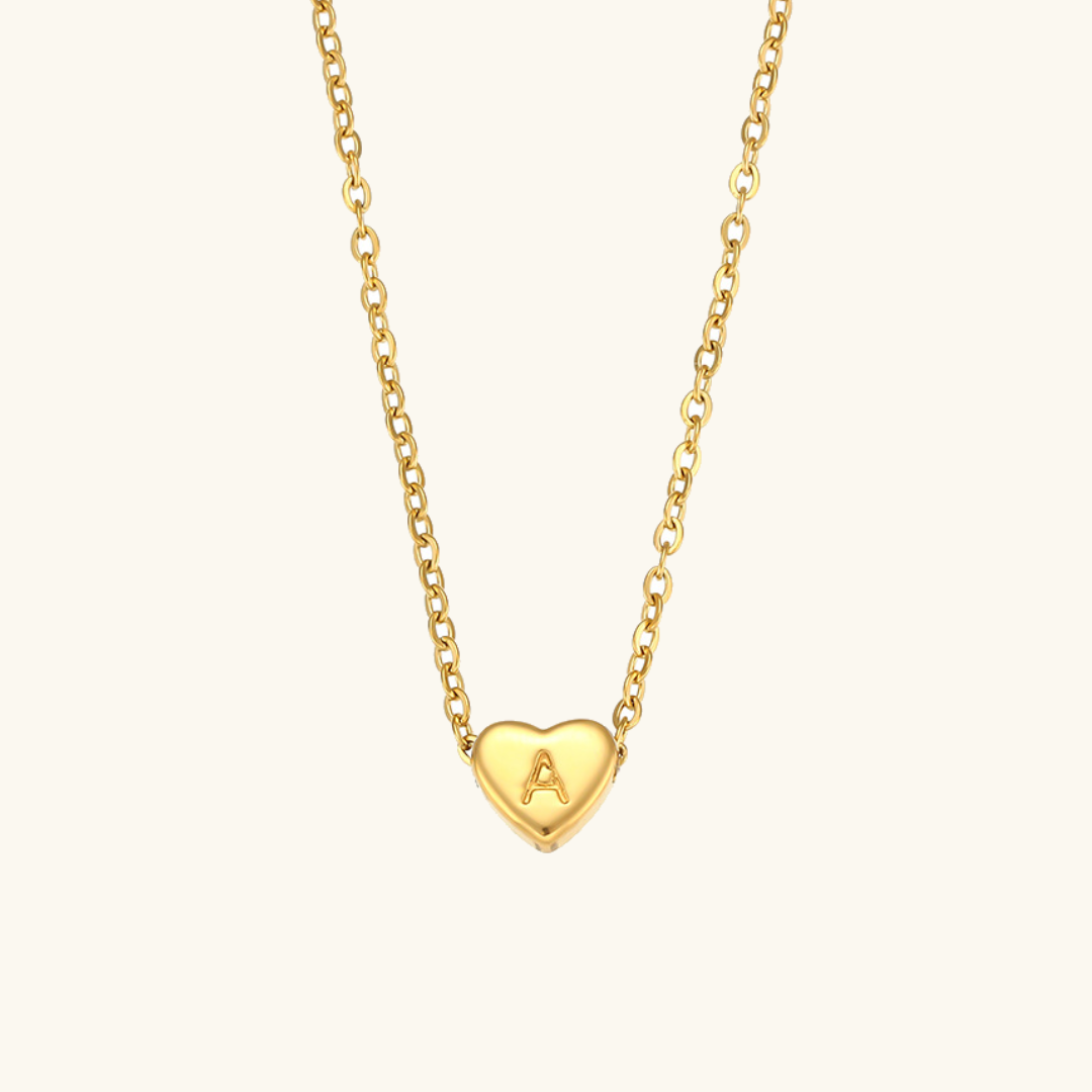 Juliette - Heart Initial Gold Necklace