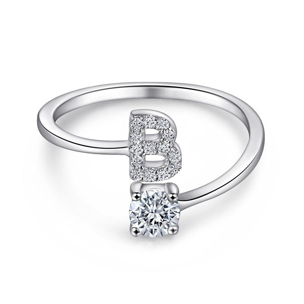 Personalized Initial Sterling Silver Ring