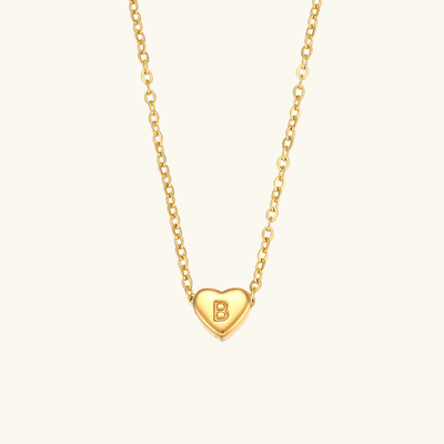 Juliette - Heart Initial Gold Necklace