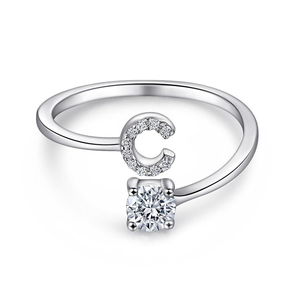 Personalized Initial Sterling Silver Ring