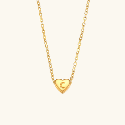 Juliette - Heart Initial Gold Necklace