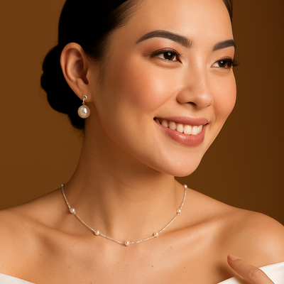 Isabella - Silver Ten Pearl Choker