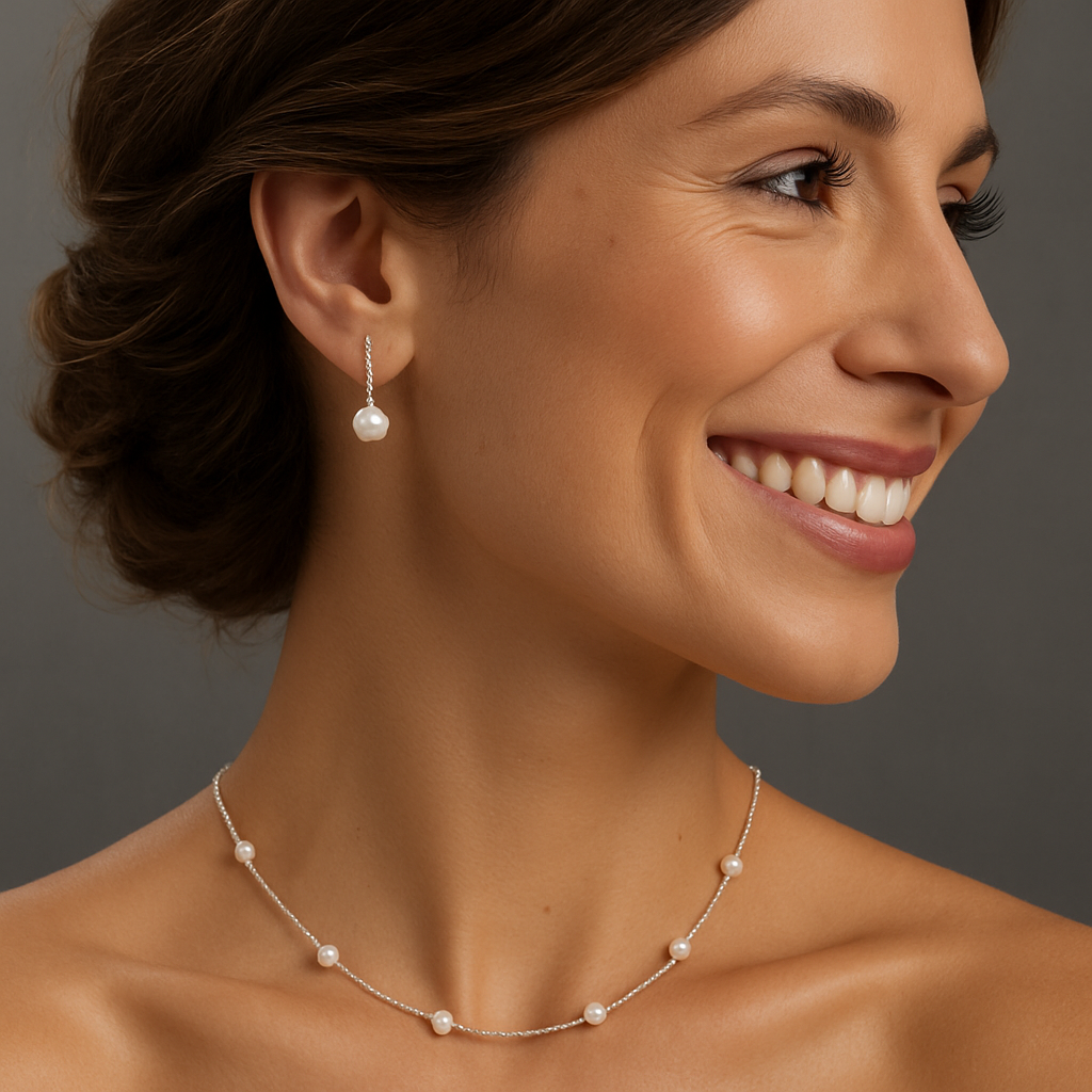 Isabella - Silver Ten Pearl Choker