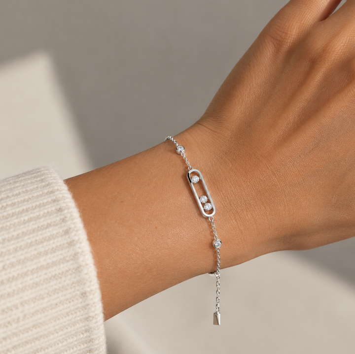 Elara Floating Stones Chain Bracelet