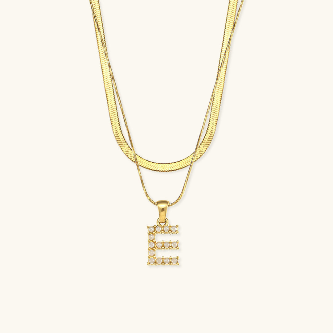 Marissa - Layered Gold Initial Letter Necklace
