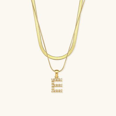 Marissa - Layered Gold Initial Letter Necklace