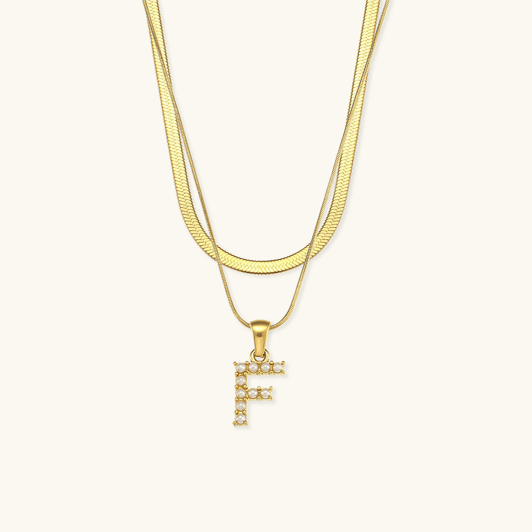 Marissa - Layered Gold Initial Letter Necklace