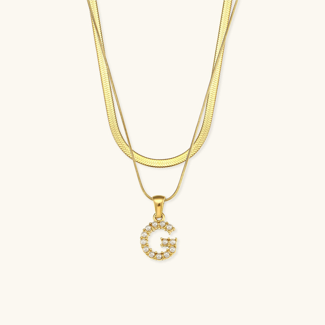 Marissa - Layered Gold Initial Letter Necklace