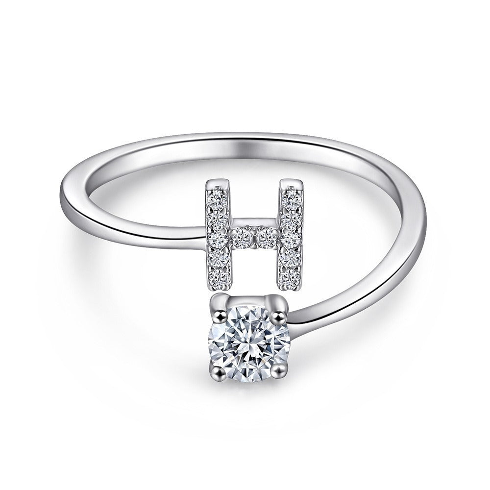 Personalized Initial Sterling Silver Ring