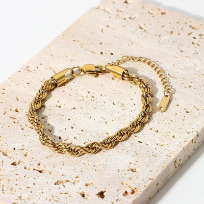 Stacey - Rope Chain Gold Bracelet