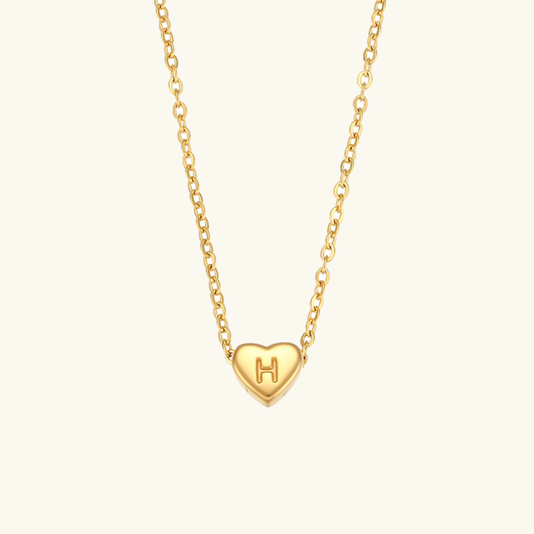 Juliette - Heart Initial Gold Necklace