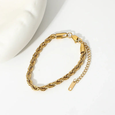Stacey - Rope Chain Gold Bracelet