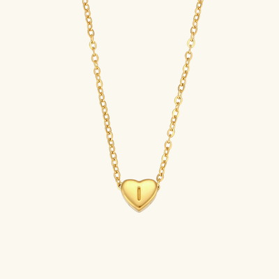 Juliette - Heart Initial Gold Necklace