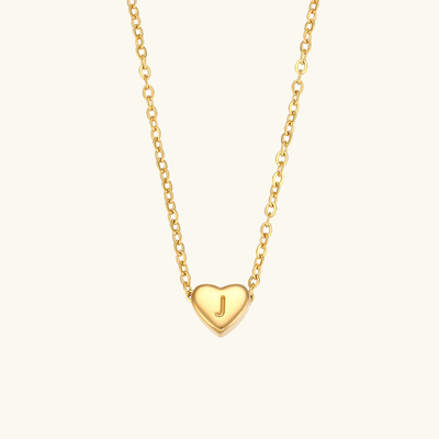 Juliette - Heart Initial Gold Necklace