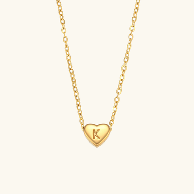 Juliette - Heart Initial Gold Necklace