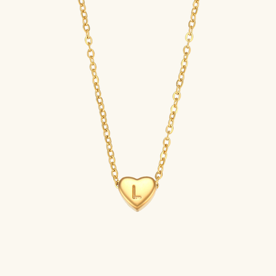 Juliette - Heart Initial Gold Necklace
