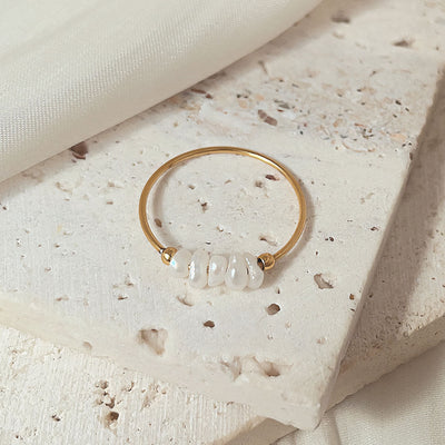 Magnolia - Freshwater Pearl Gold Ring