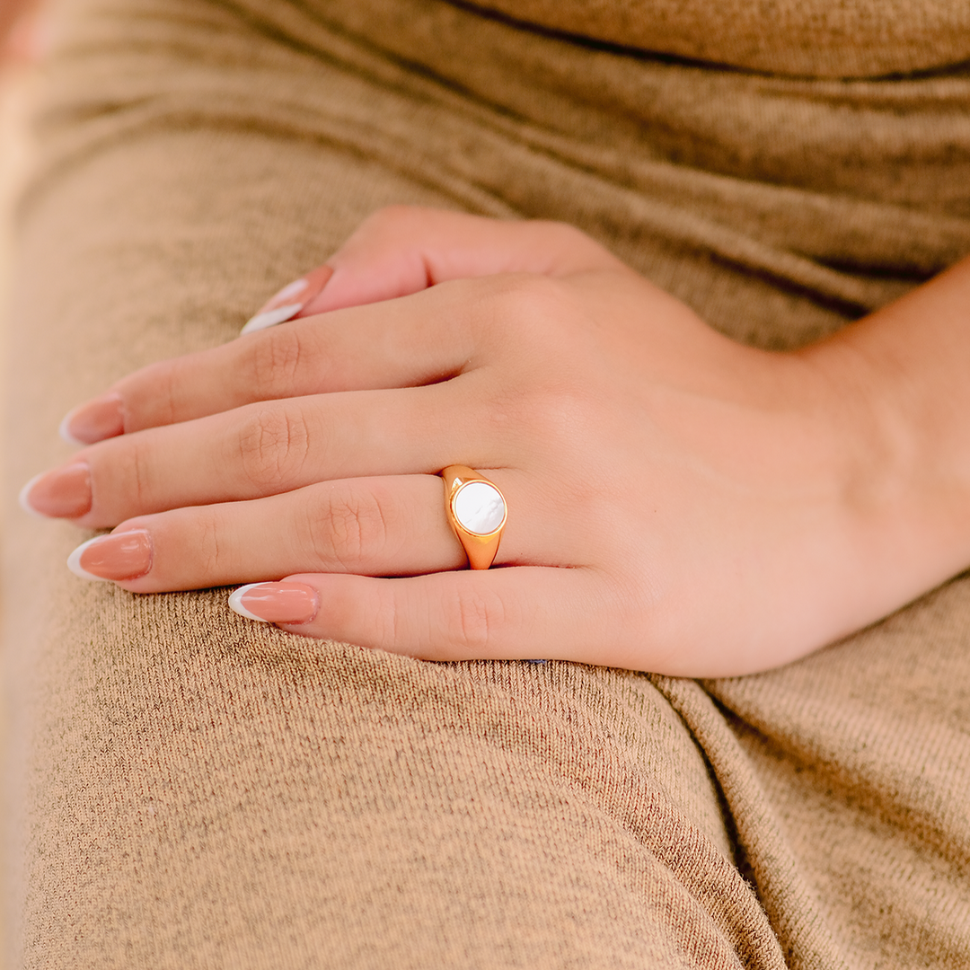 Mariam - Pearl Gold Ring