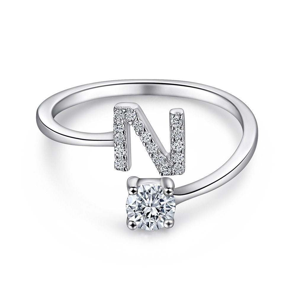 Personalized Initial Sterling Silver Ring