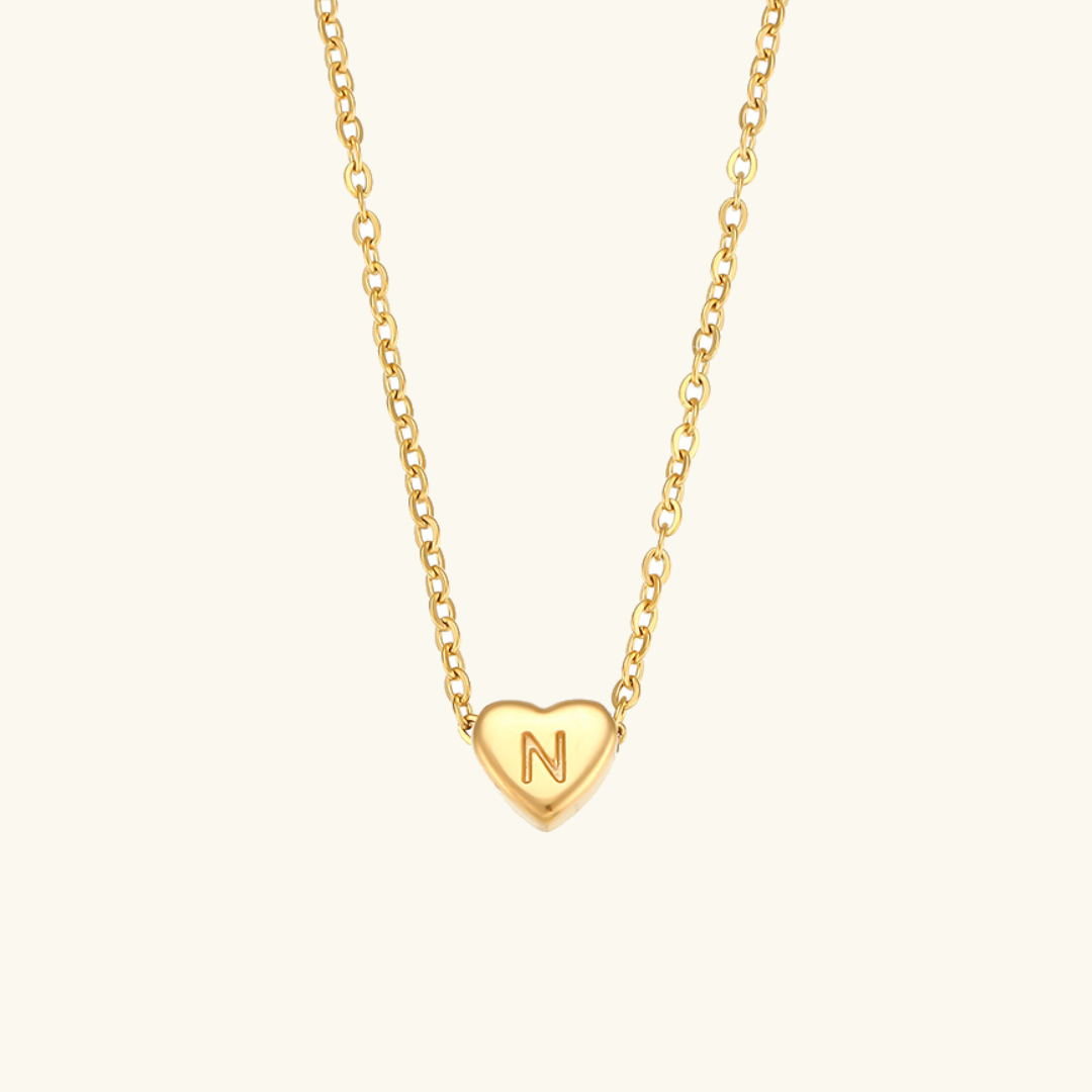 Juliette - Heart Initial Gold Necklace