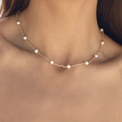 Pauline - Gold Pearl Necklace