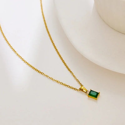 Maddie - Green Emerald  Necklace