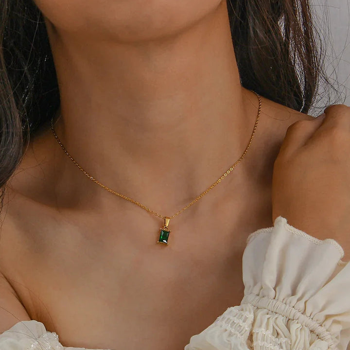 Maddie - Green Emerald  Necklace