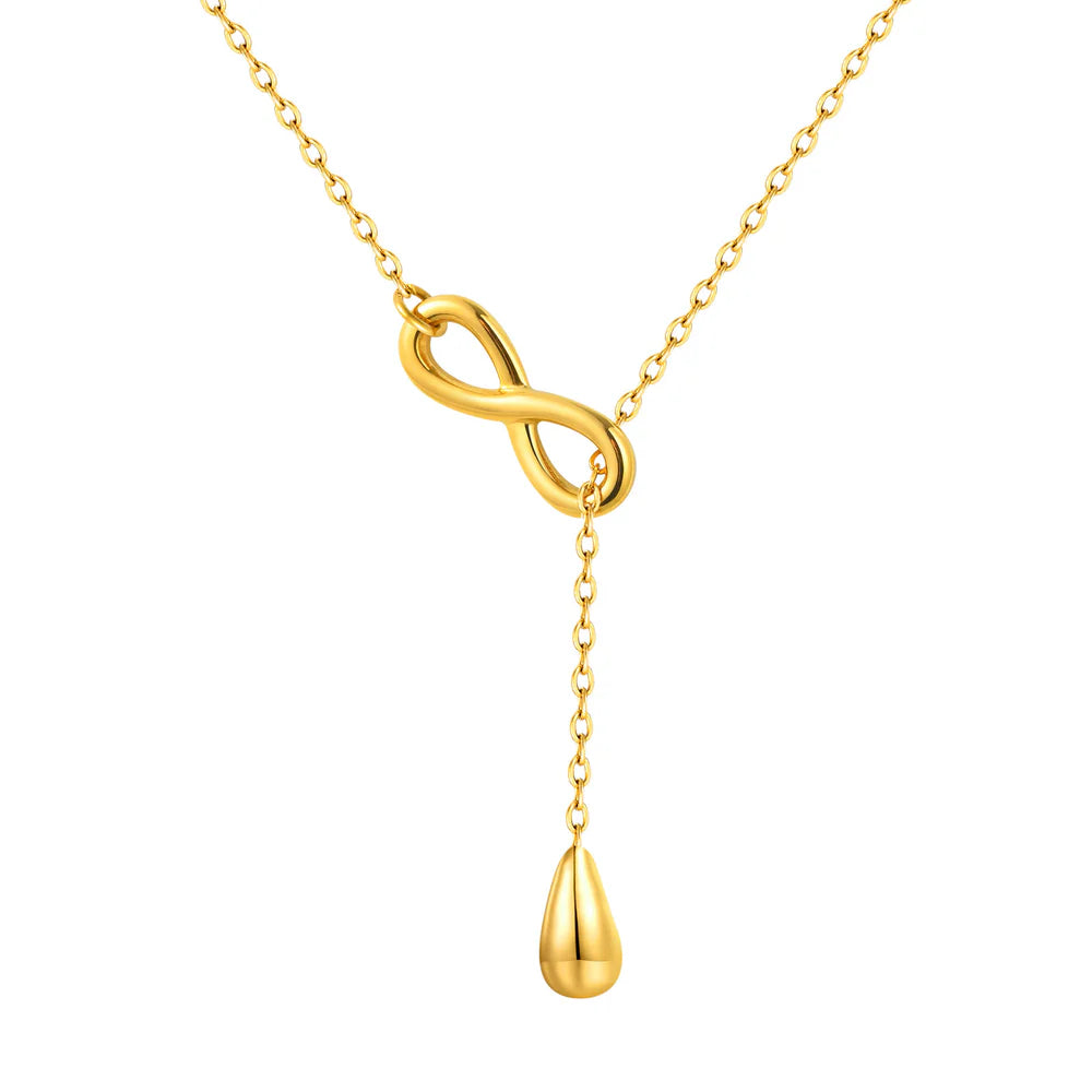 Infinity Drop Gold Necklace