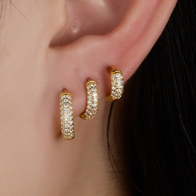 Lena - Chunky Huggie Earrings