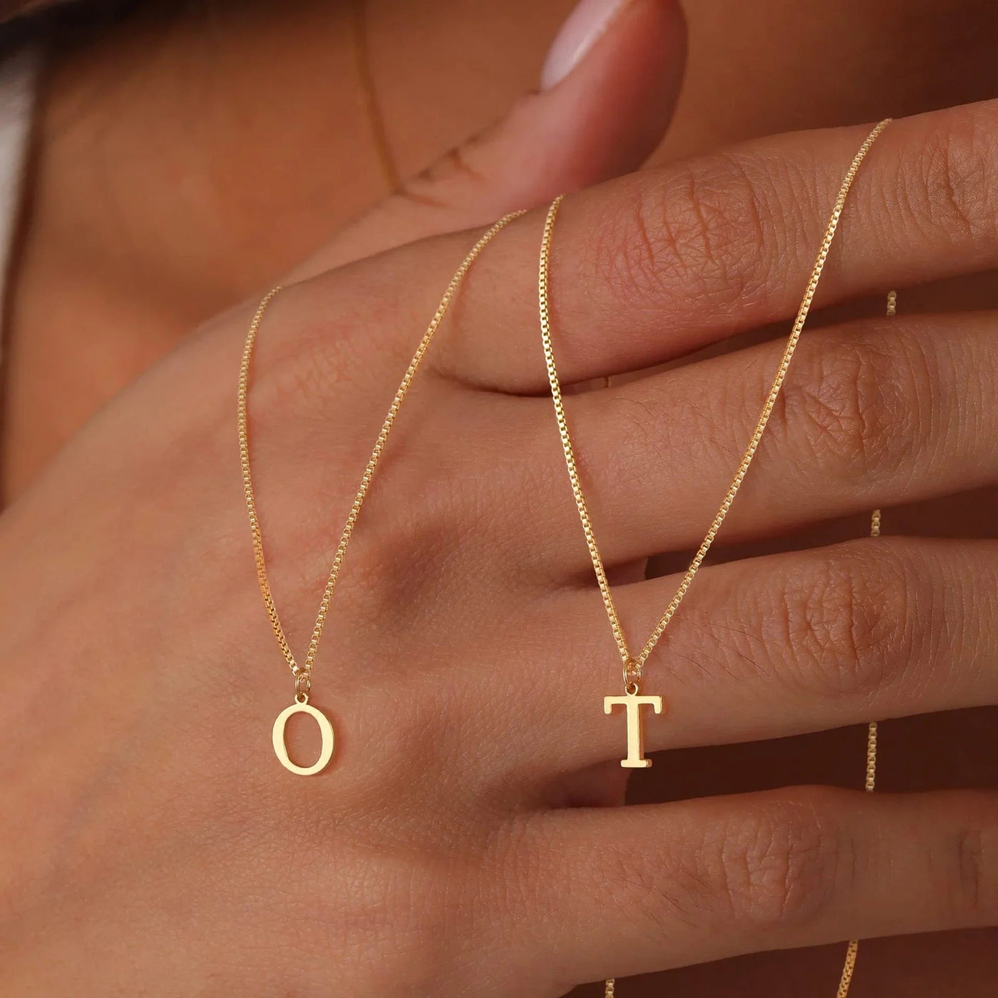 Karina - Letter Initial Gold Necklace