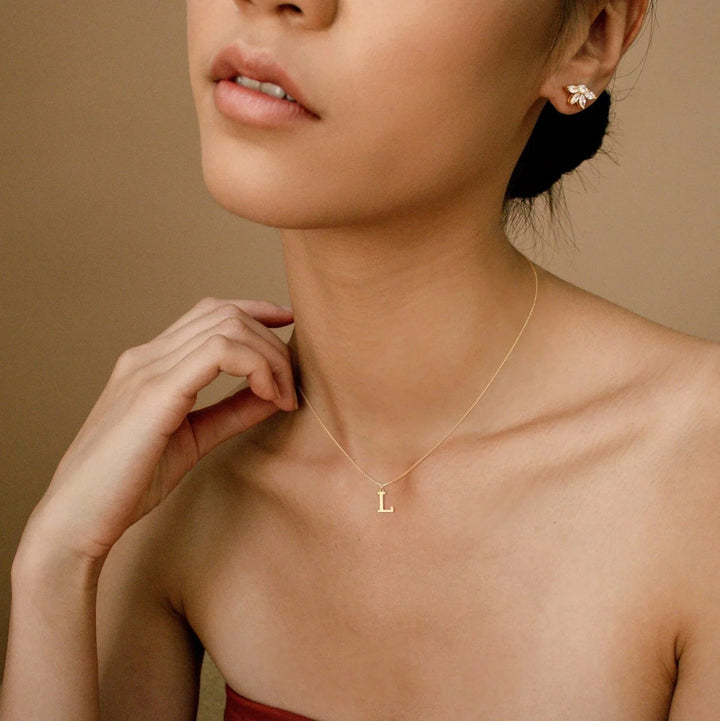 Karina - Letter Initial Gold Necklace