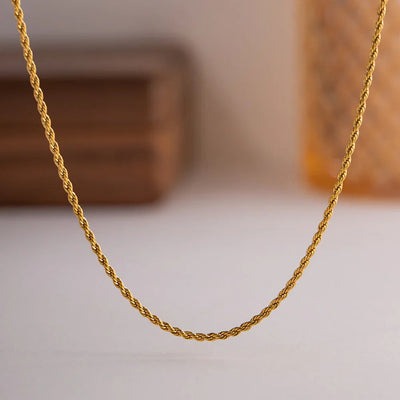 Riley - Rope Chain Gold Necklace