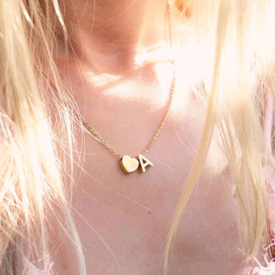 Mallory - Love Initial Letter Necklace