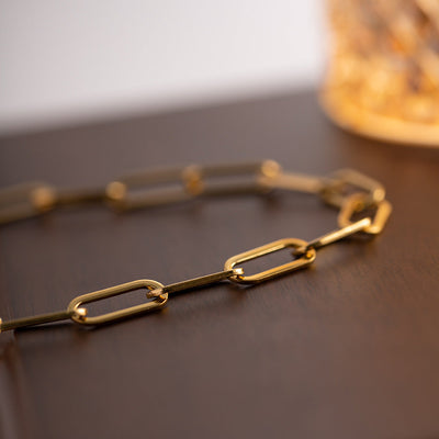 Keira - Gold Paperclip Chain Necklace