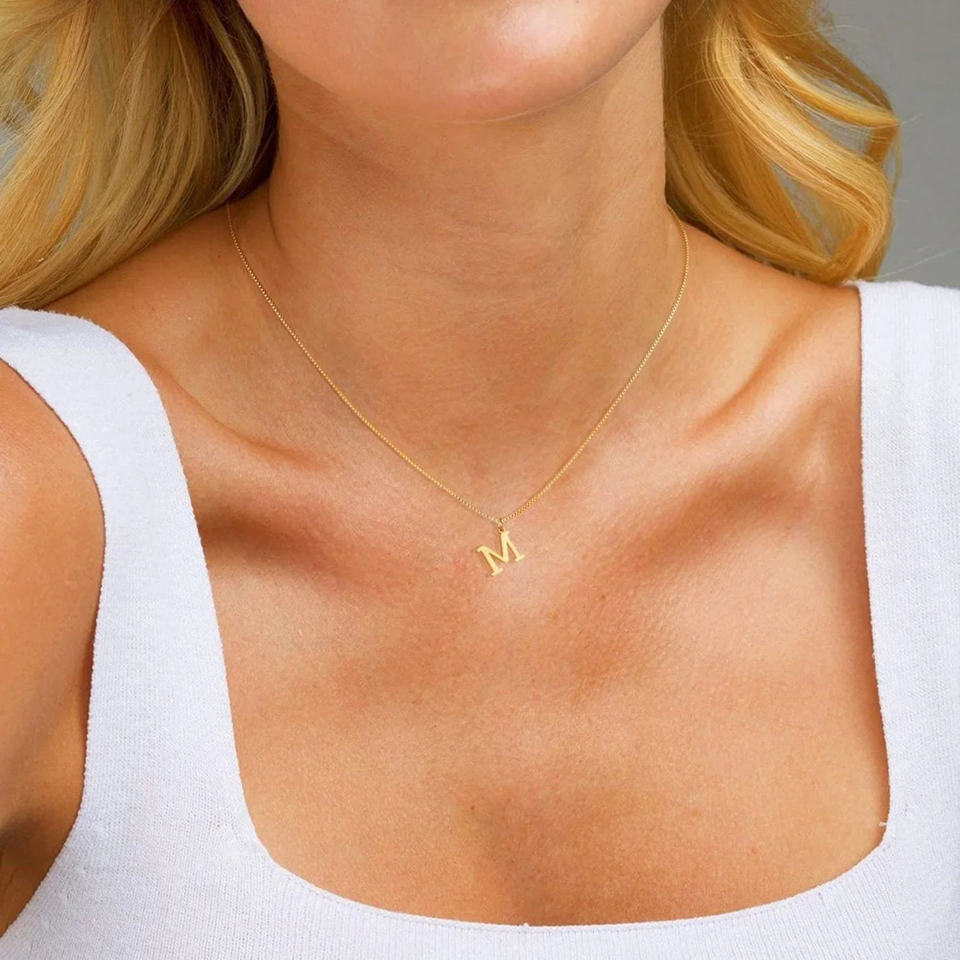 Karina - Letter Initial Gold Necklace
