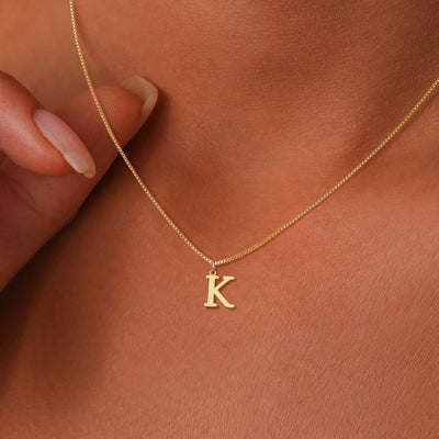 Karina - Letter Initial Gold Necklace