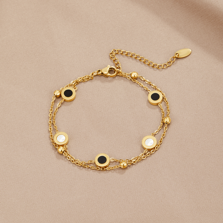 Sophia - Onyx &amp; White Stone Bracelet