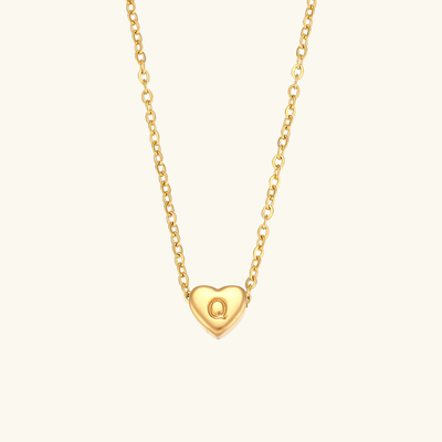 Juliette - Heart Initial Gold Necklace