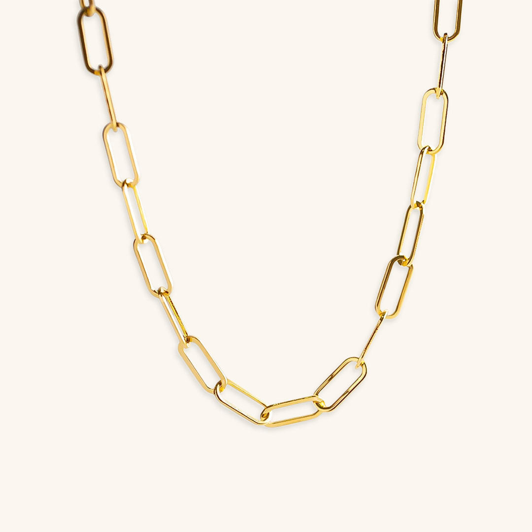 Keira - Gold Paperclip Chain Necklace