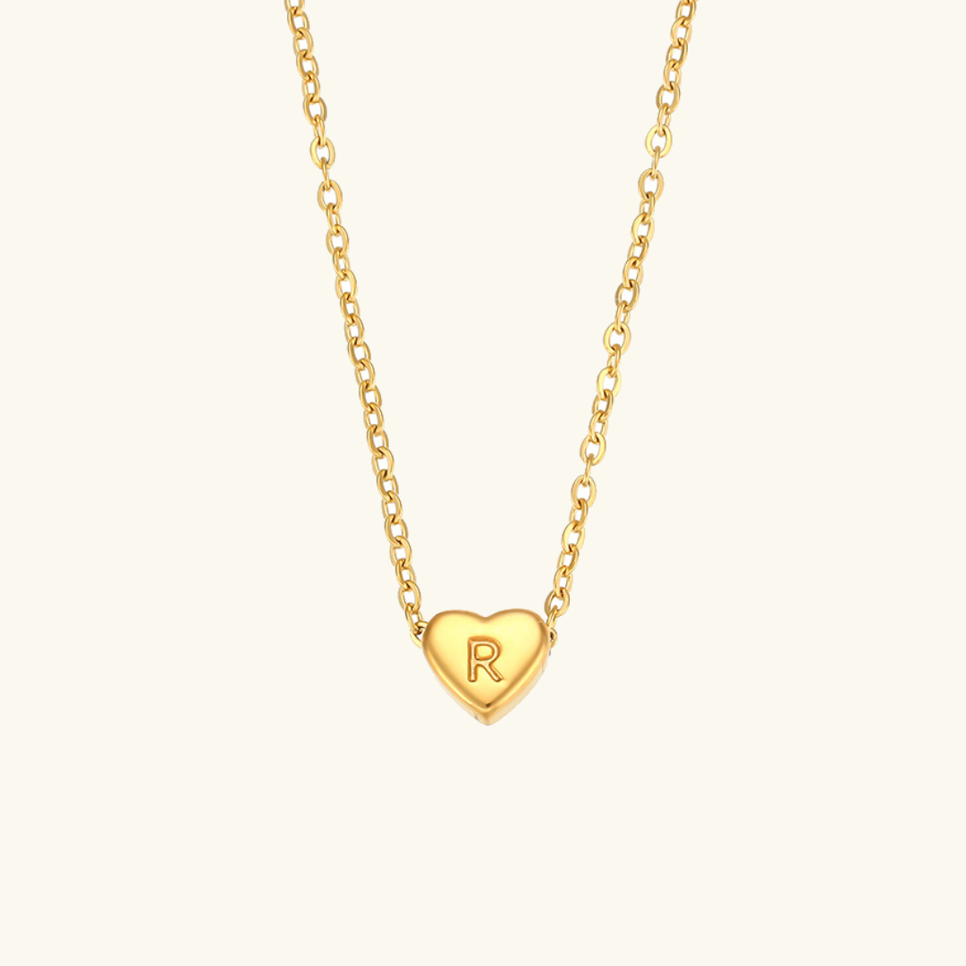 Juliette - Heart Initial Gold Necklace