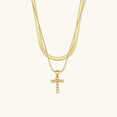 Marissa - Layered Gold Initial Letter Necklace